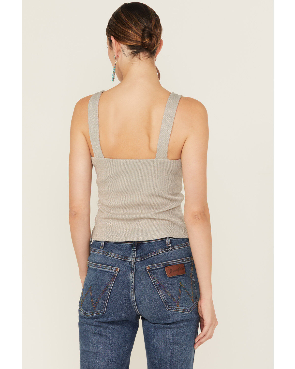 Miss Me Women's Rhinestone Knotted Sleeveless Tank Top