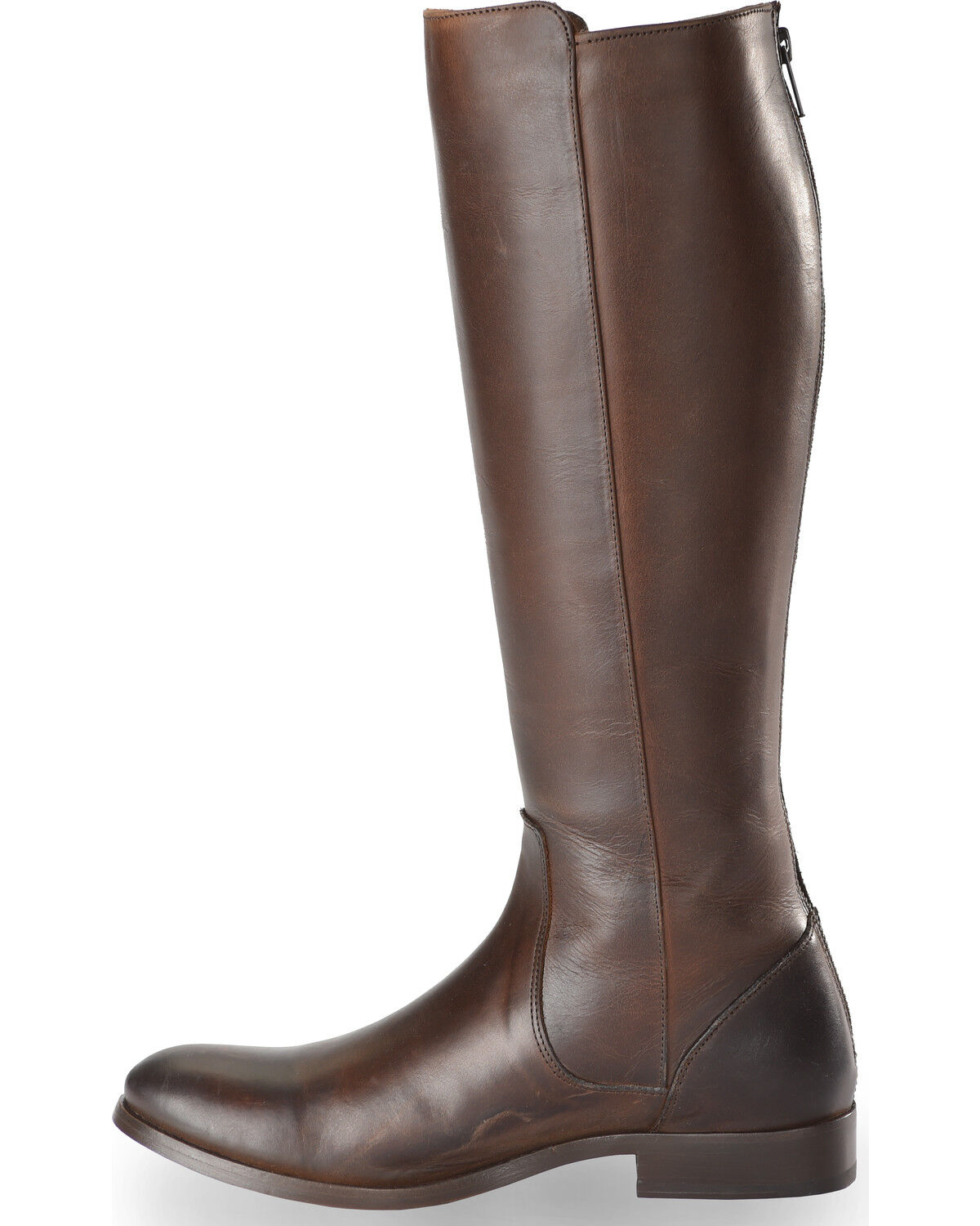 Frye Women's Chocolate Melissa Stud Back Zip Boots - Round Toe