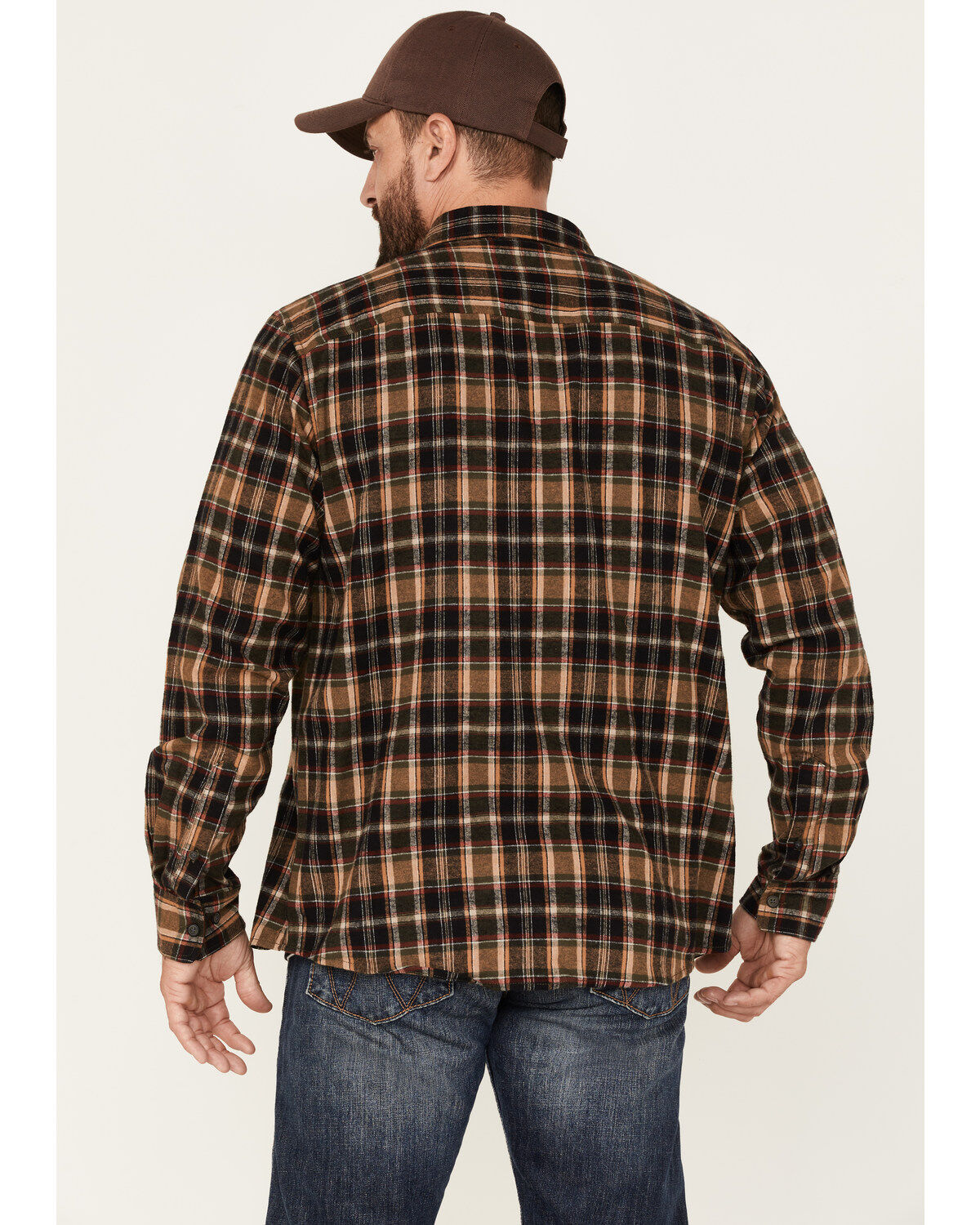 North River Men's Small Plaid Print Long Sleeve Button-Down Flannel Shirt