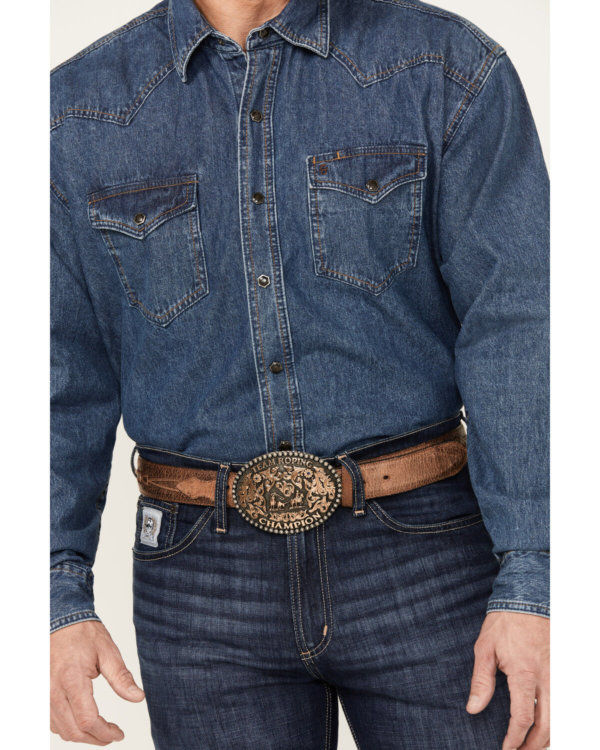 Stetson Men's Denim Long Sleeve Snap Western Shirt