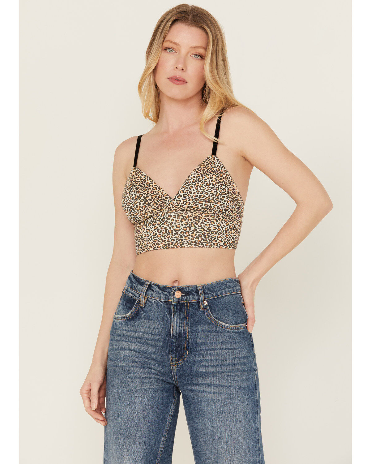 Discreture Women's Longline Leopard Bralette