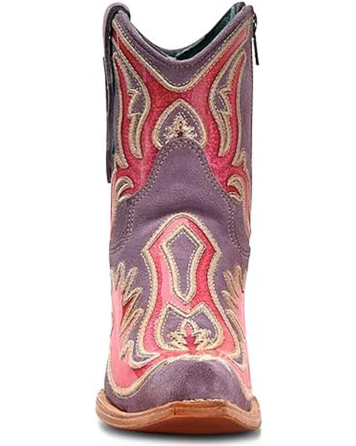 Corral Women's Polymer Overlay and Neon Embroidered Zipper Ankle Boots - Snip Toe