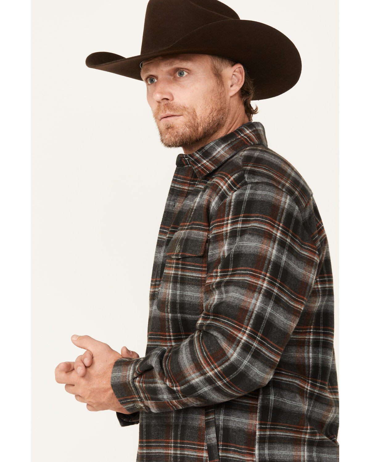 Dakota Grizzly Men's Wade Plaid Print Button-Down Zip Flannel Jacket