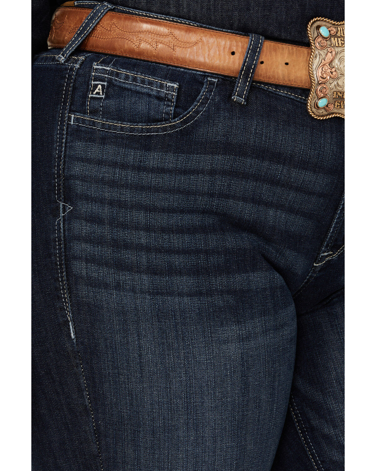 Ariat Women's Dark Wash Mid Rise Angela Trouser Jeans - Plus