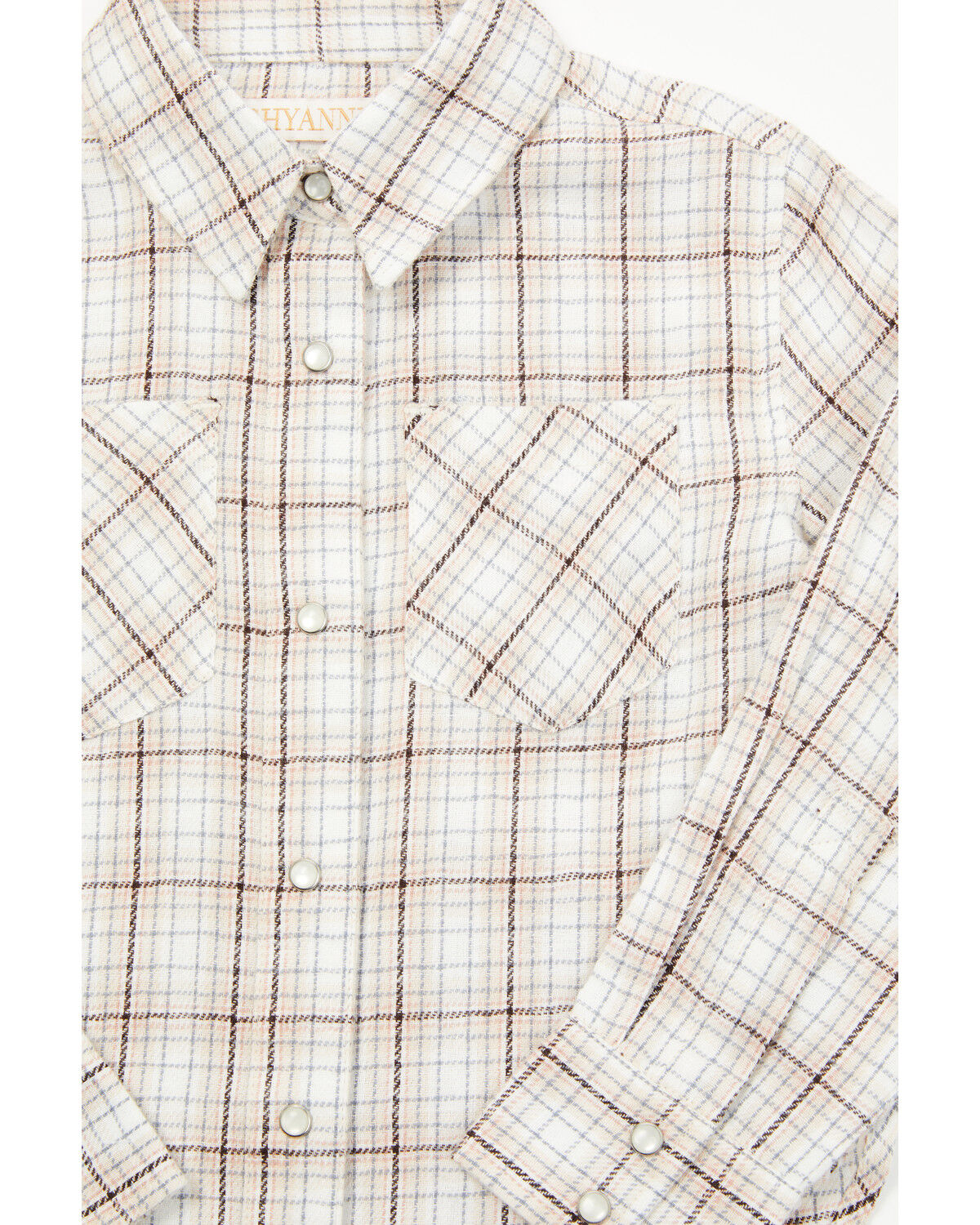 Shyanne Toddler Girls' Plaid Print Long Sleeve Snap Western Shirt