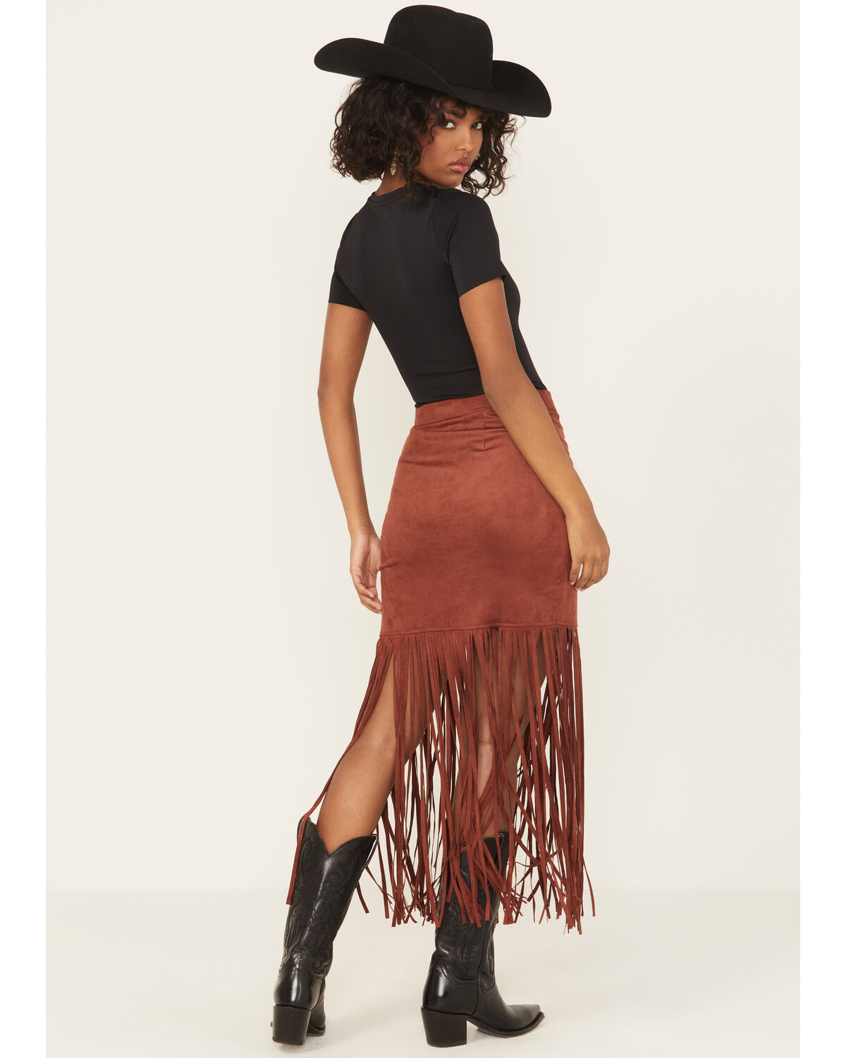 Shyanne Women's Faux Suede Fringe Mini Skirt