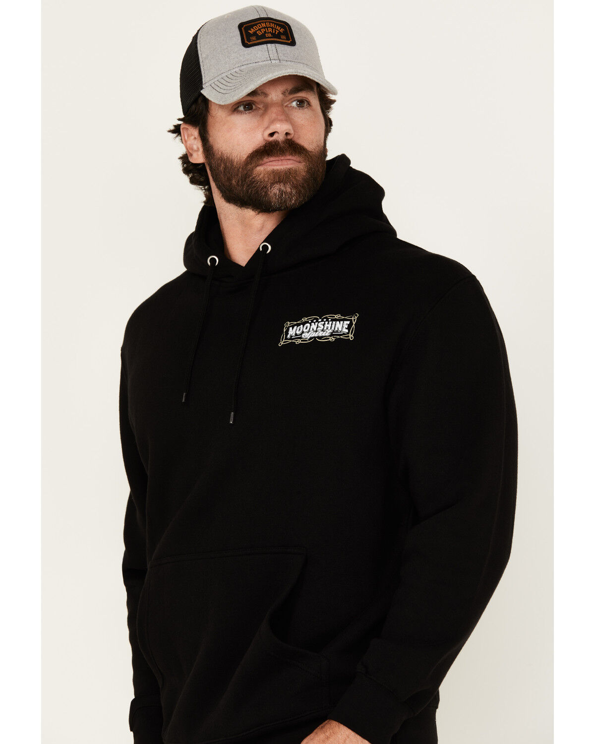 Moonshine Spirit Men's Guitar Logo Graphic Hooded Sweatshirt