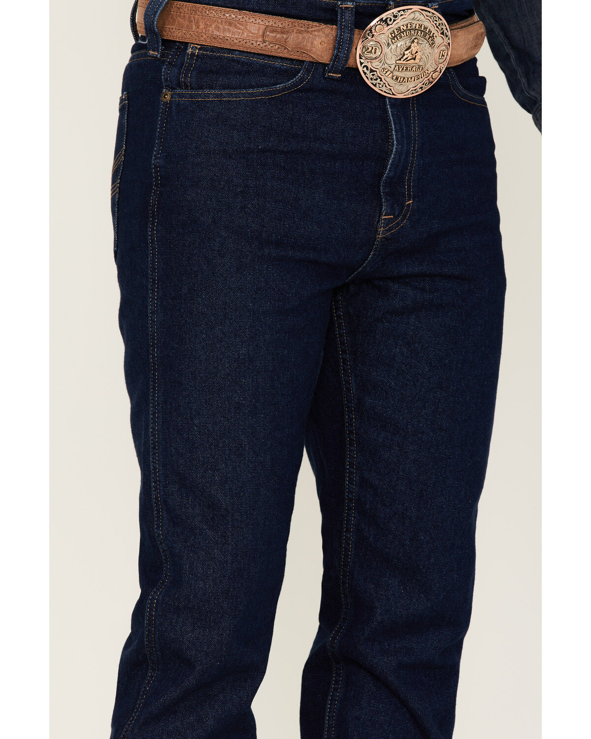 Blue Ranchwear Men's Bucking Horse Dark Wash Rigid Slim Straight Jeans
