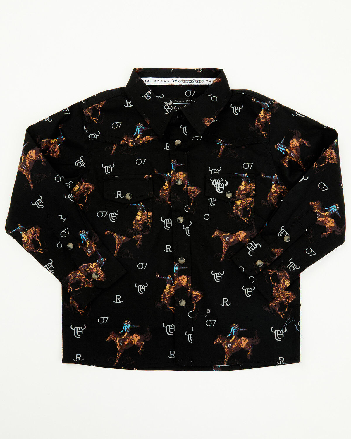Cowboy Hardware Toddler Boys' Bronc Long Sleeve Snap Stretch Western Shirt