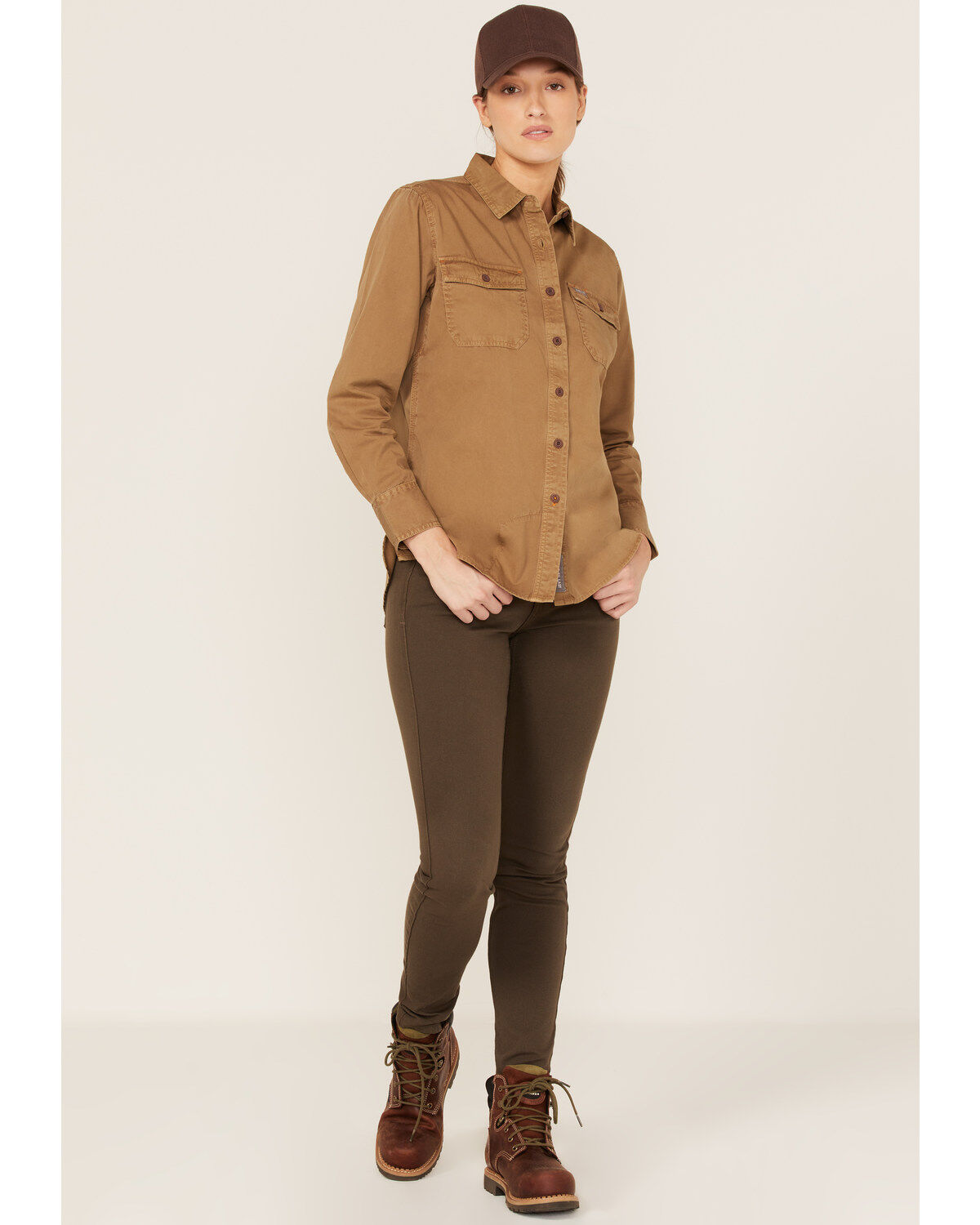 Ariat Women's Rebar Washed Twill Long Sleeve Button Down Work Shirt