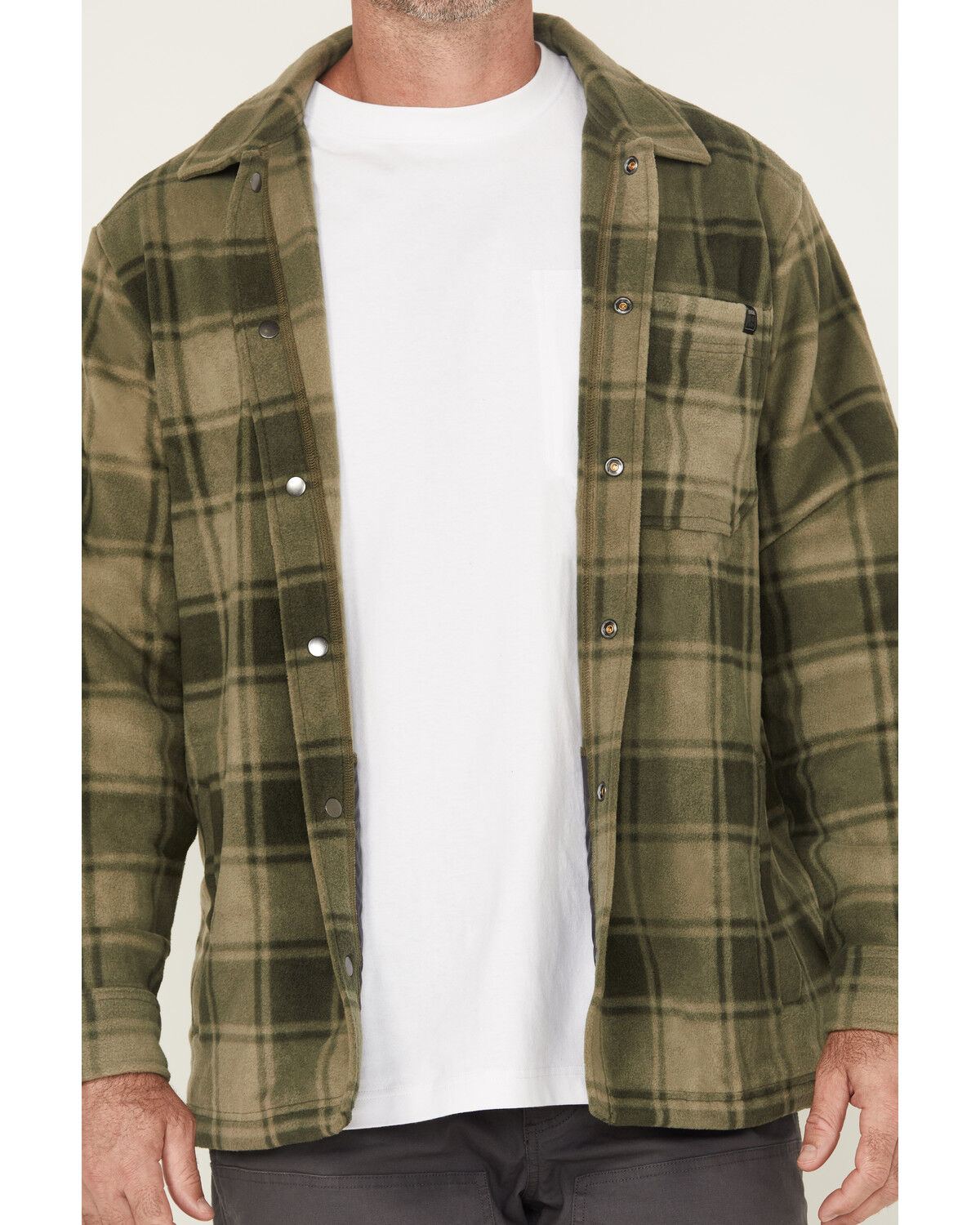 Timberland PRO Men's Gritman Plaid Print Fleece Snap Shirt Jacket