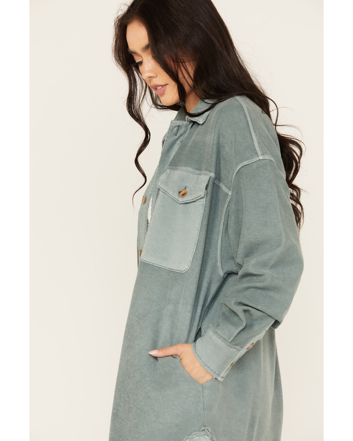 Cleo + Wolf Women's Oversized French Terry Shacket