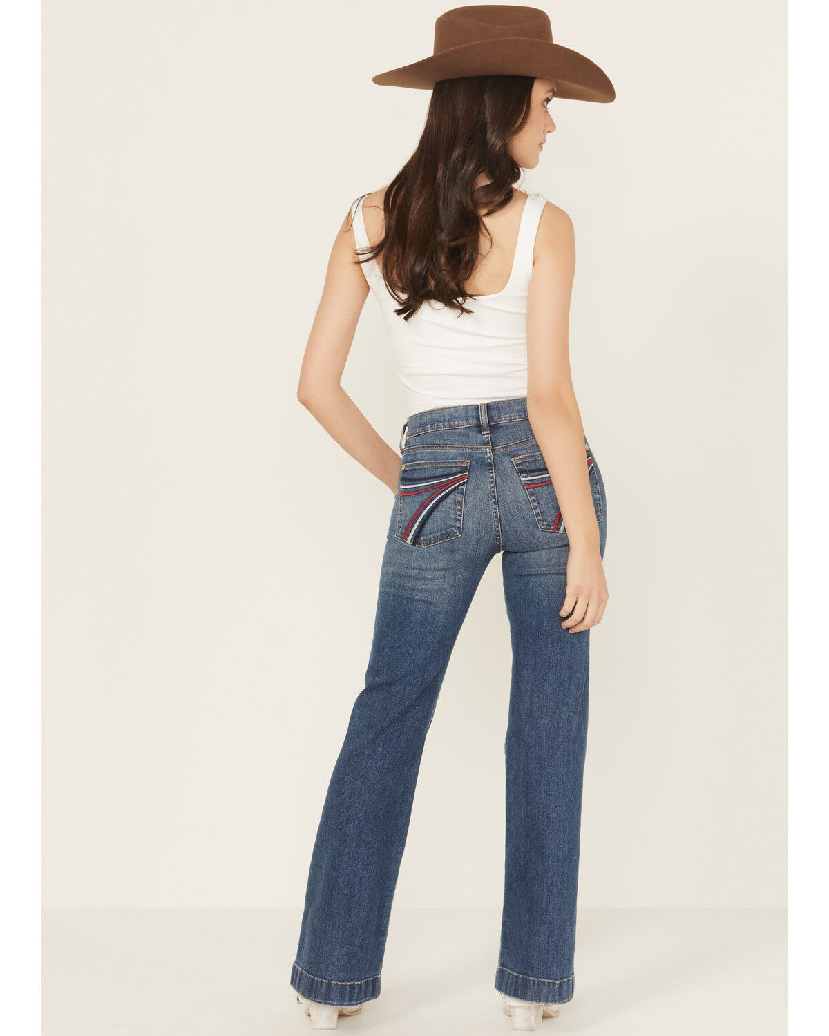 7 For All Mankind Women's Medium Wash Royalty Mid Rise Trouser Stretch Denim Jeans