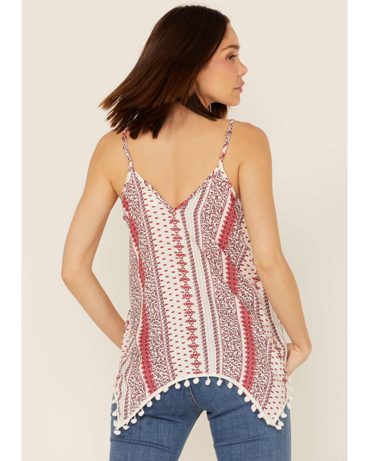 Cotton & Rye Women's Mixed Stripe Print Hanky Hem Tank Top