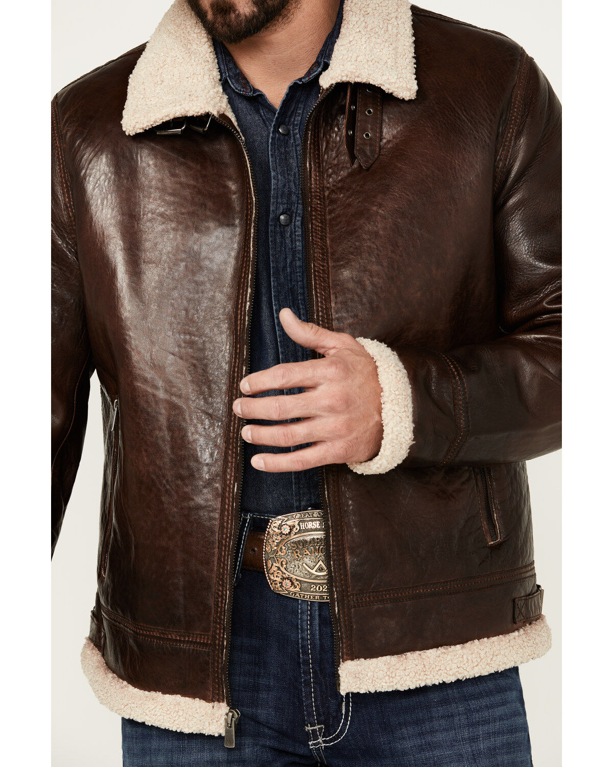 Scully Men's Sherpa Lined Leather Jacket