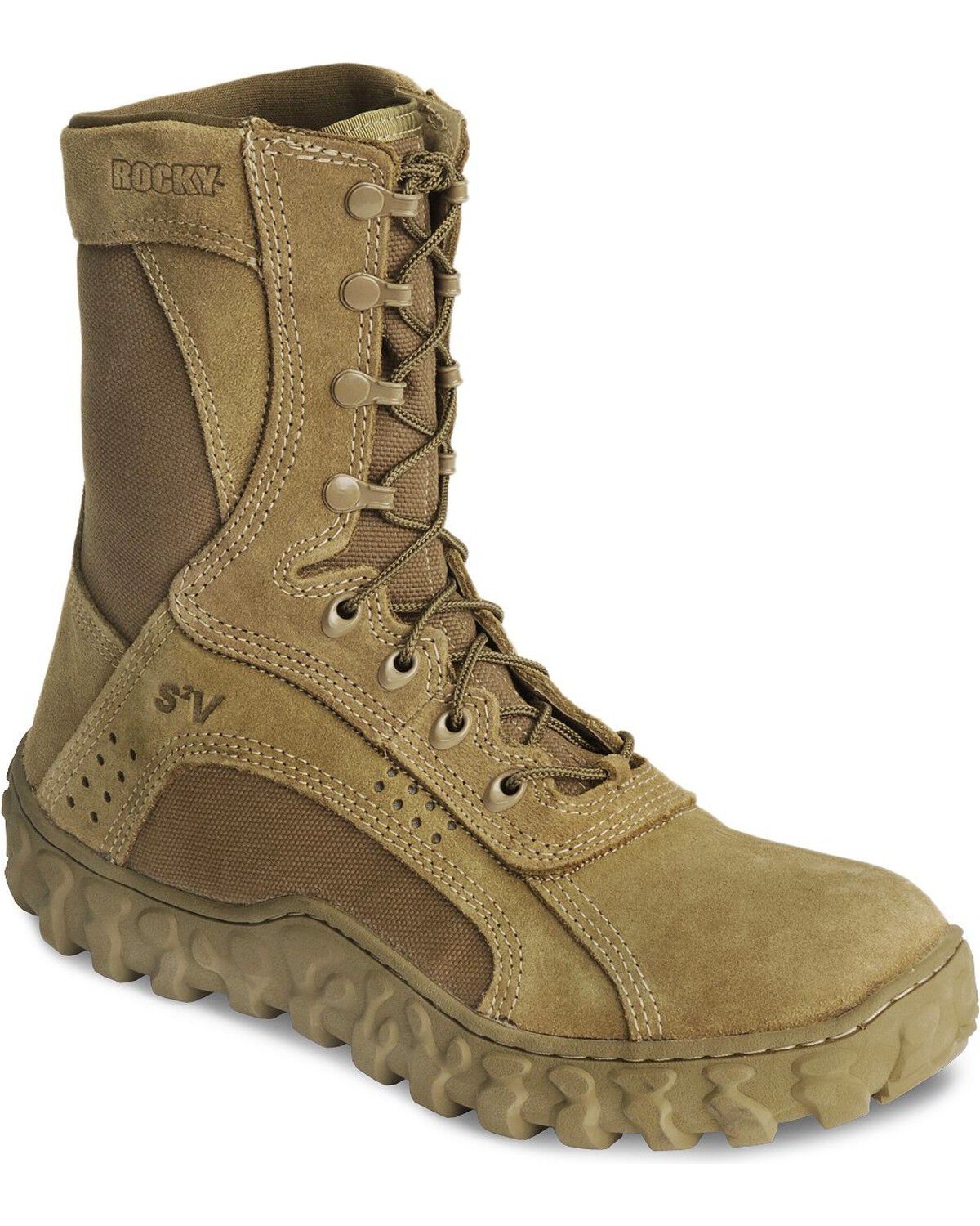 Rocky S2V Vented 8" Lace-Up Military Boots - Soft Toe
