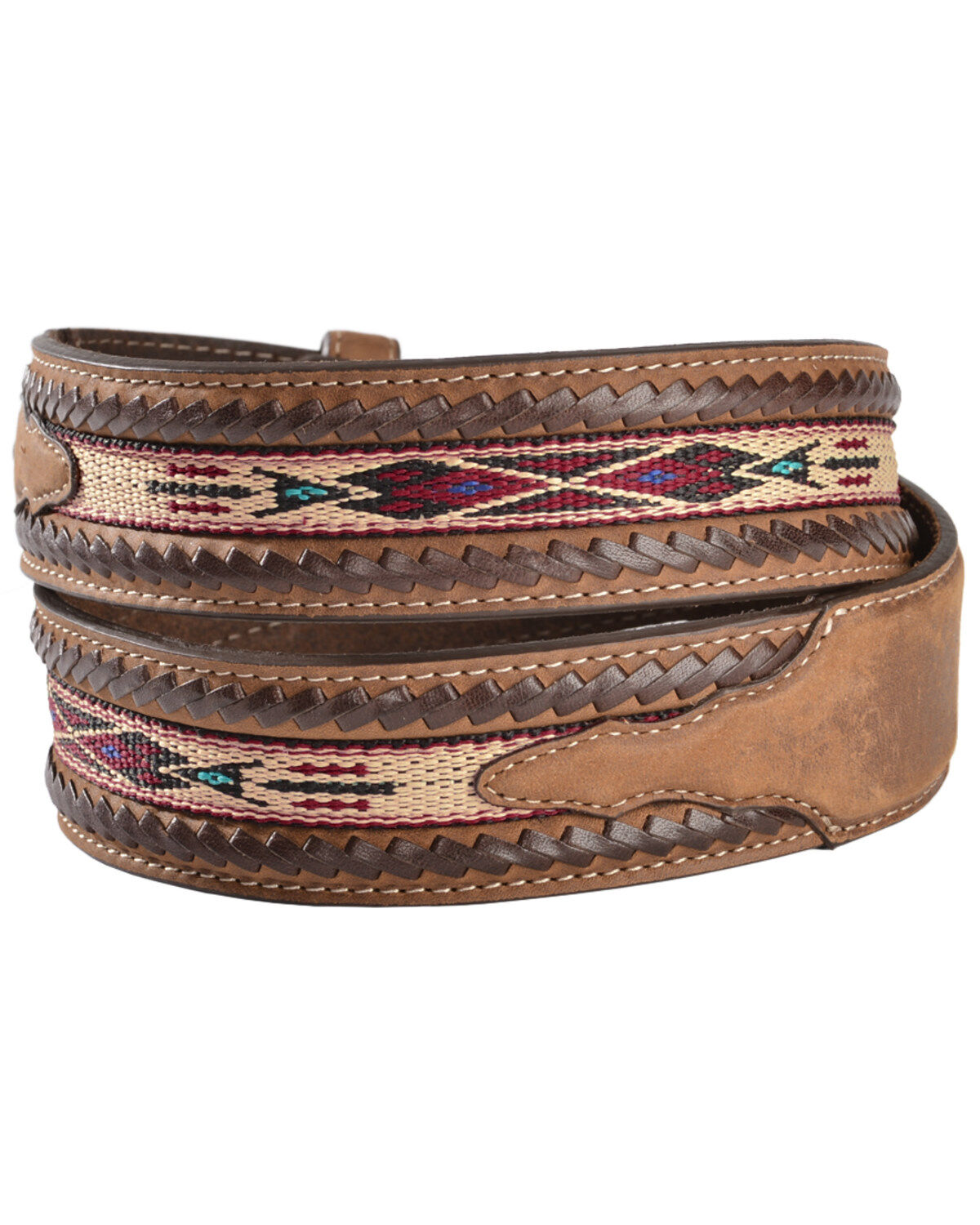 Tony Lama Men's Woven Leather Lace Belt