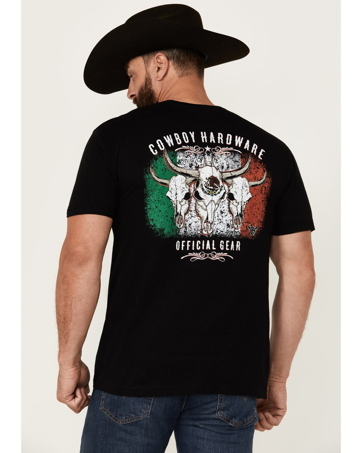 Cowboy Hardware Men's Triple Skull Short Sleeve Graphic T-Shirt