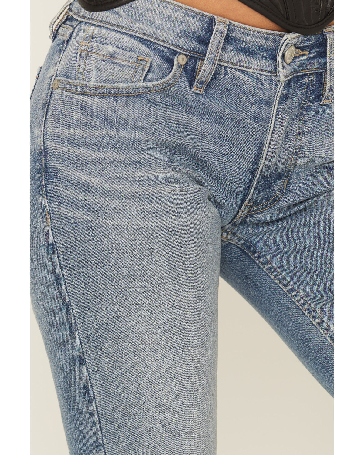 Shyanne Women's Meuse Medium Wash Low Rise Bootcut Comfort Stretch Denim Jeans
