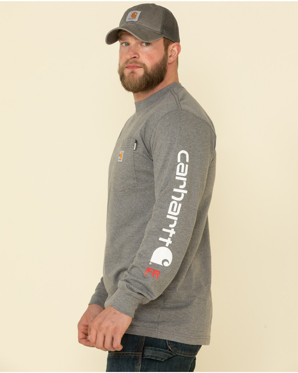 Carhartt Men's M-FR Midweight Signature Logo Long Sleeve Work Shirt - Big