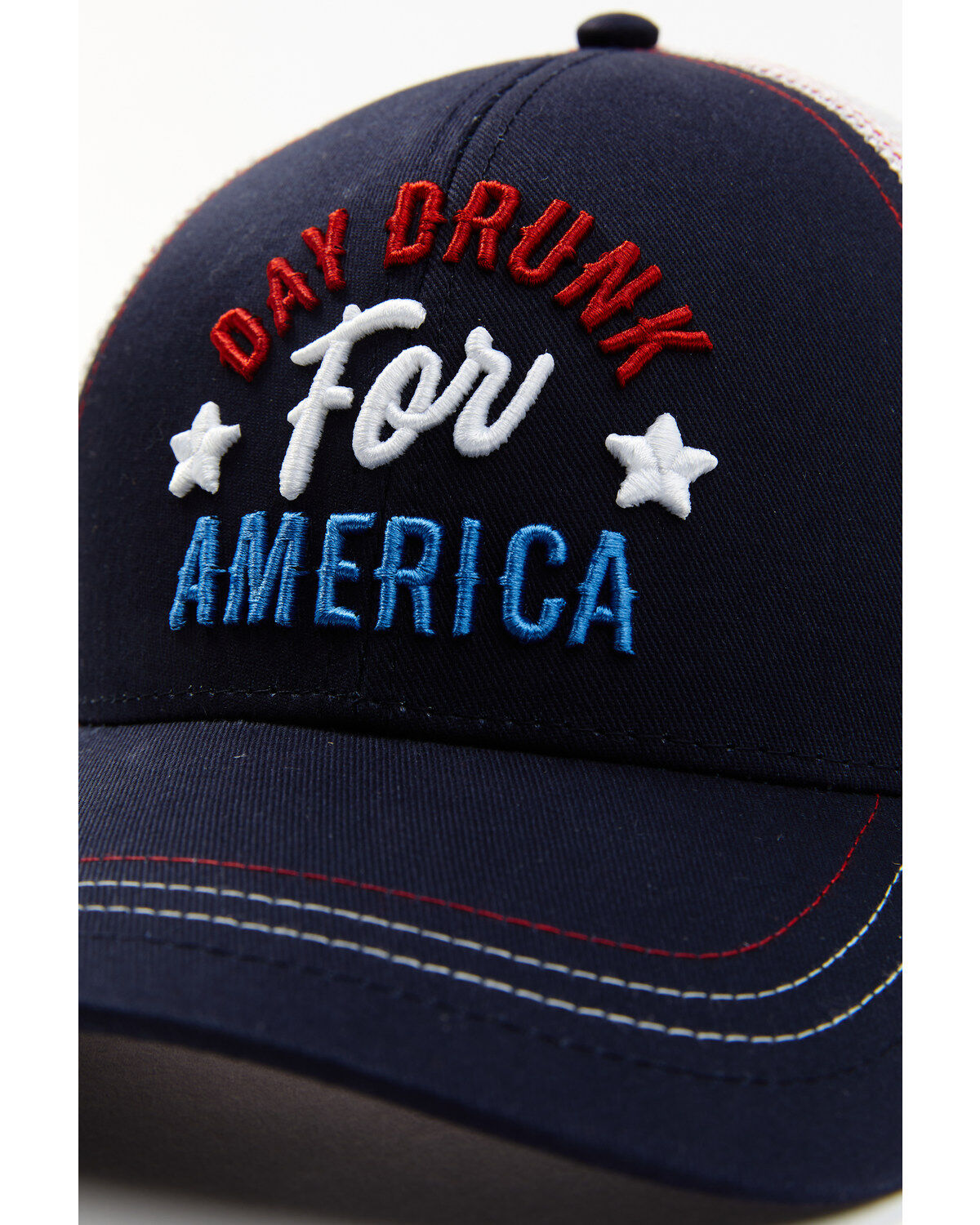Shyanne Women's Day Drunk For America Embroidered Mesh-Back Ball Cap