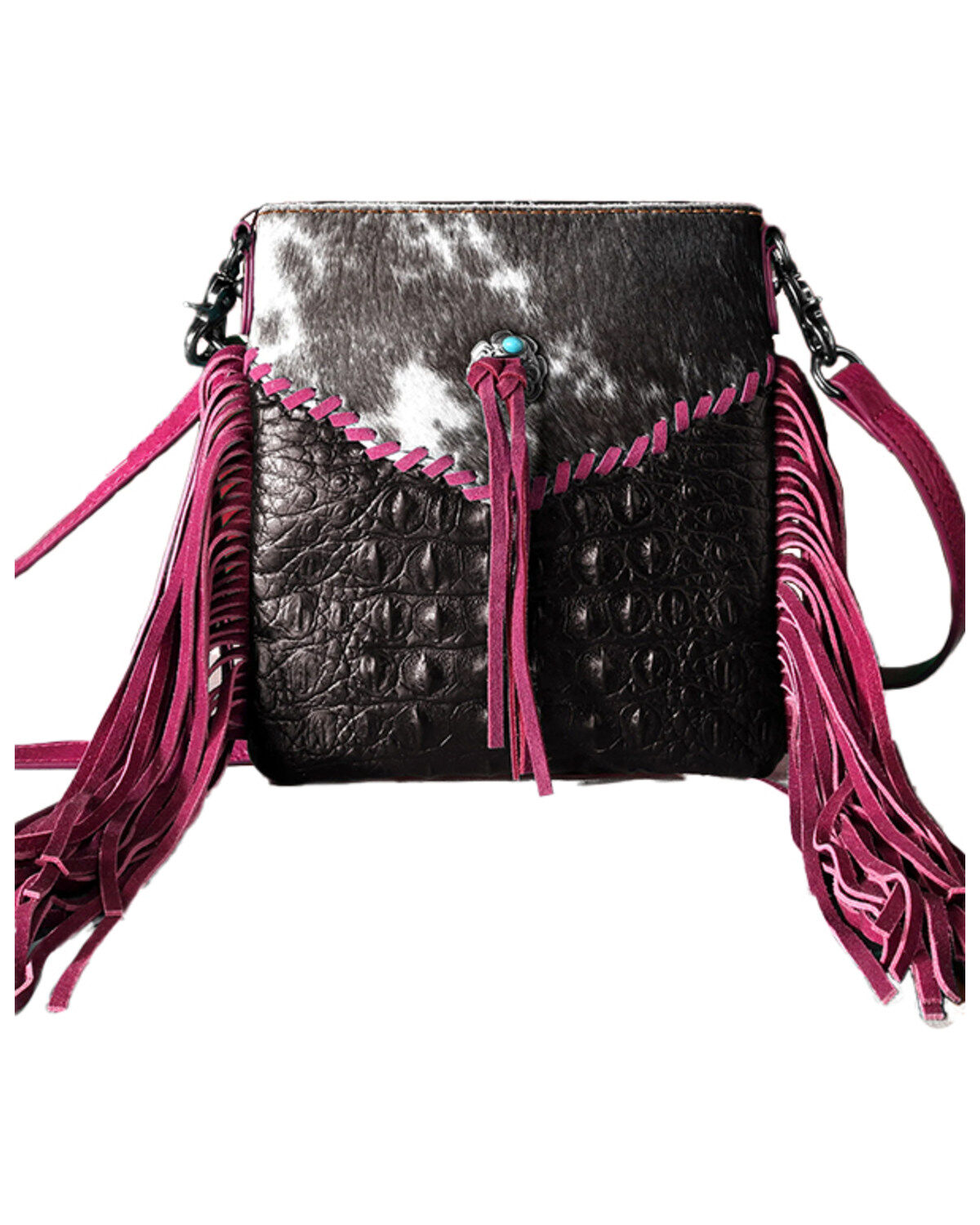 Montana West Women's Hairon Embossed Crossbody Bag