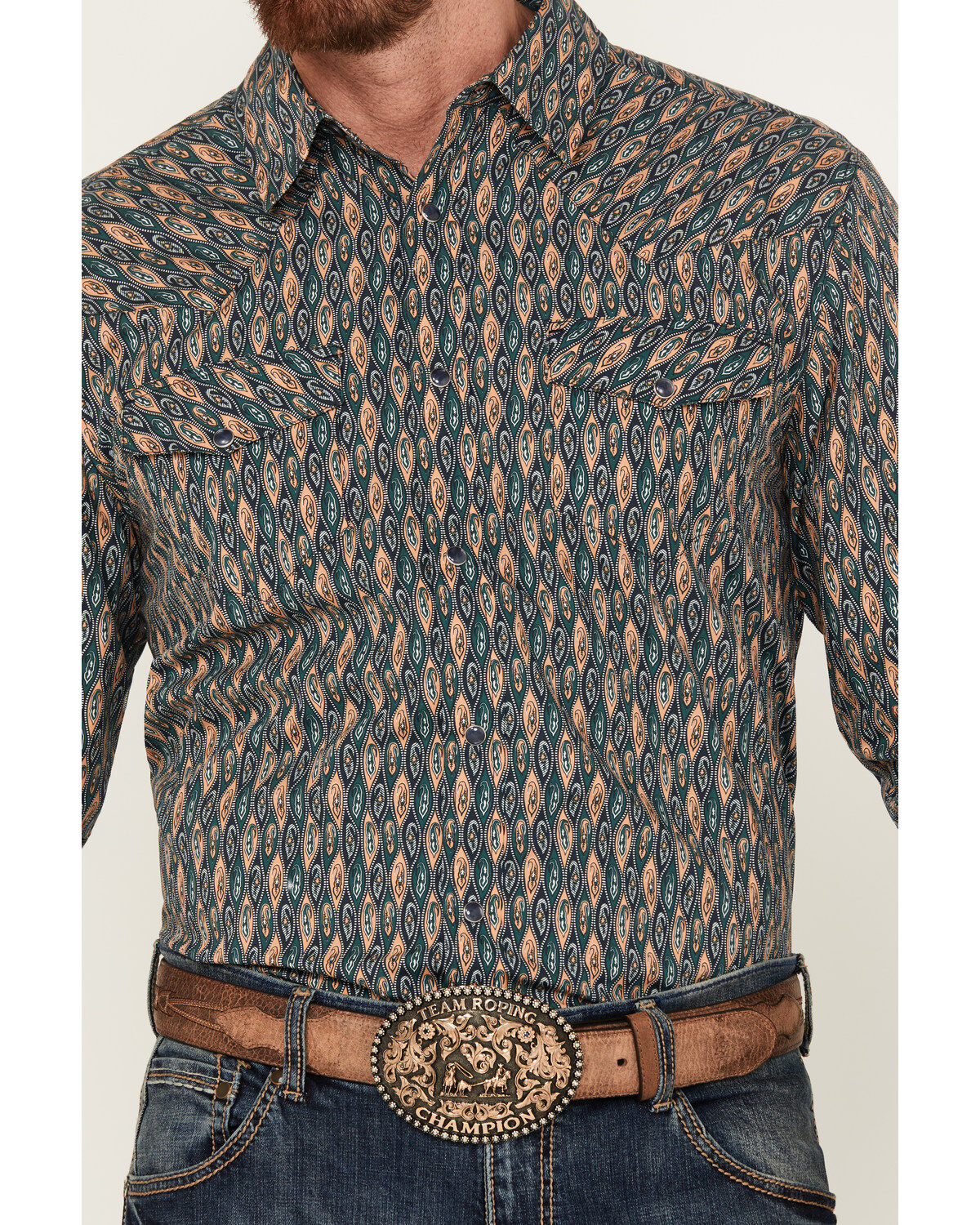 Gibson Trading Co Men's Remnant Paisley Print Long Sleeve Snap Western Shirt