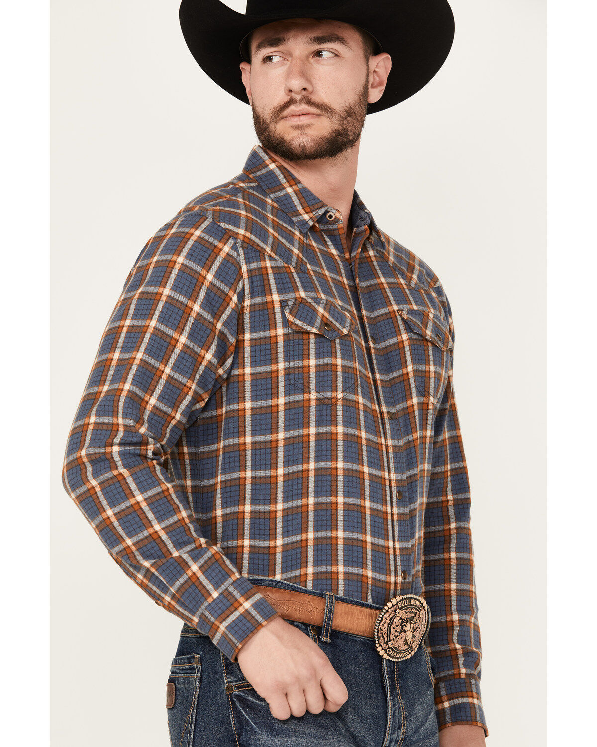 Cody James Men's Sunrise Plaid Print Long Sleeve Western Snap Shirt - Big