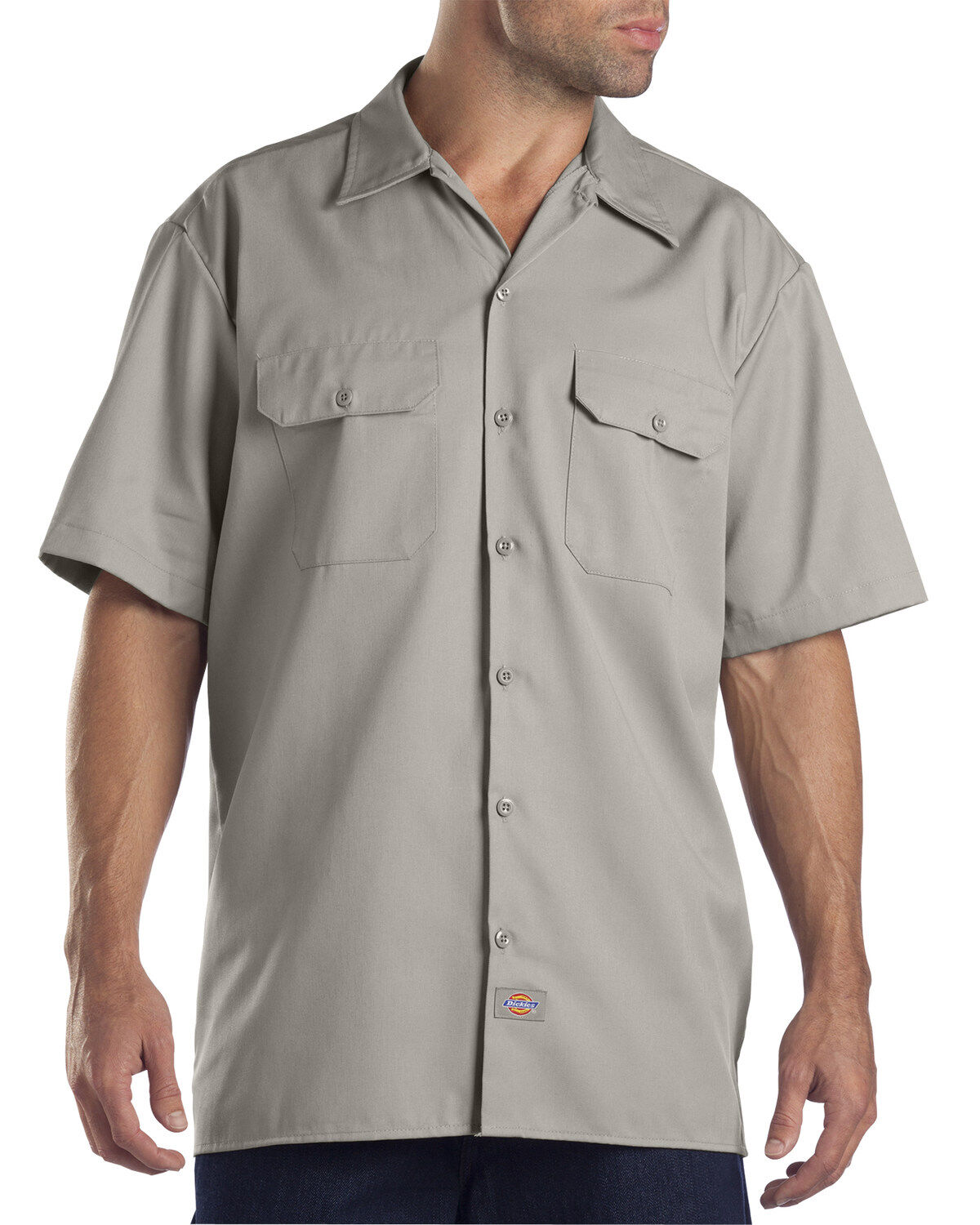 Dickies Men's Solid Short Sleeve Folded Work Shirt