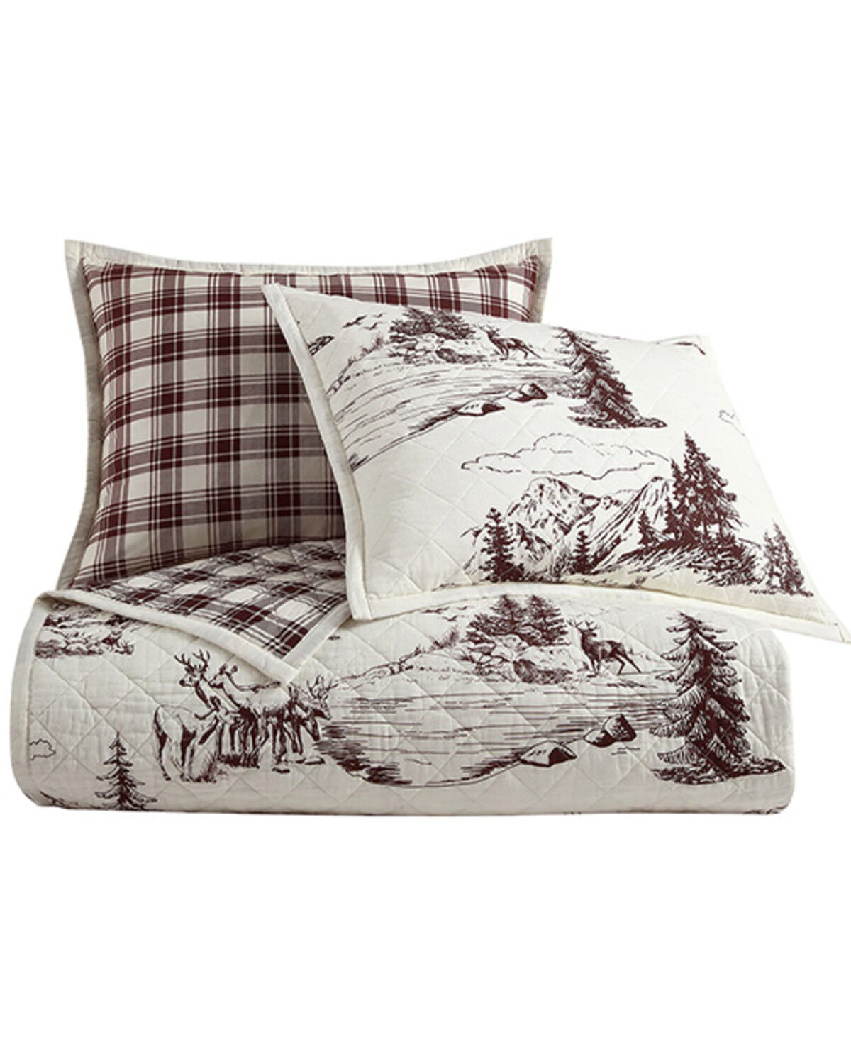 HiEnd Accents Pine Reversible 2 Piece Quilt Set - Twin Size