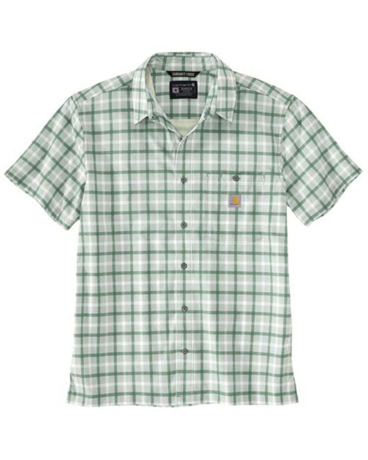 Carhartt Men's Force Sun Defender&reg; Relaxed Fit Lightweight Plaid Print Short Sleeve Button-Down Shirt