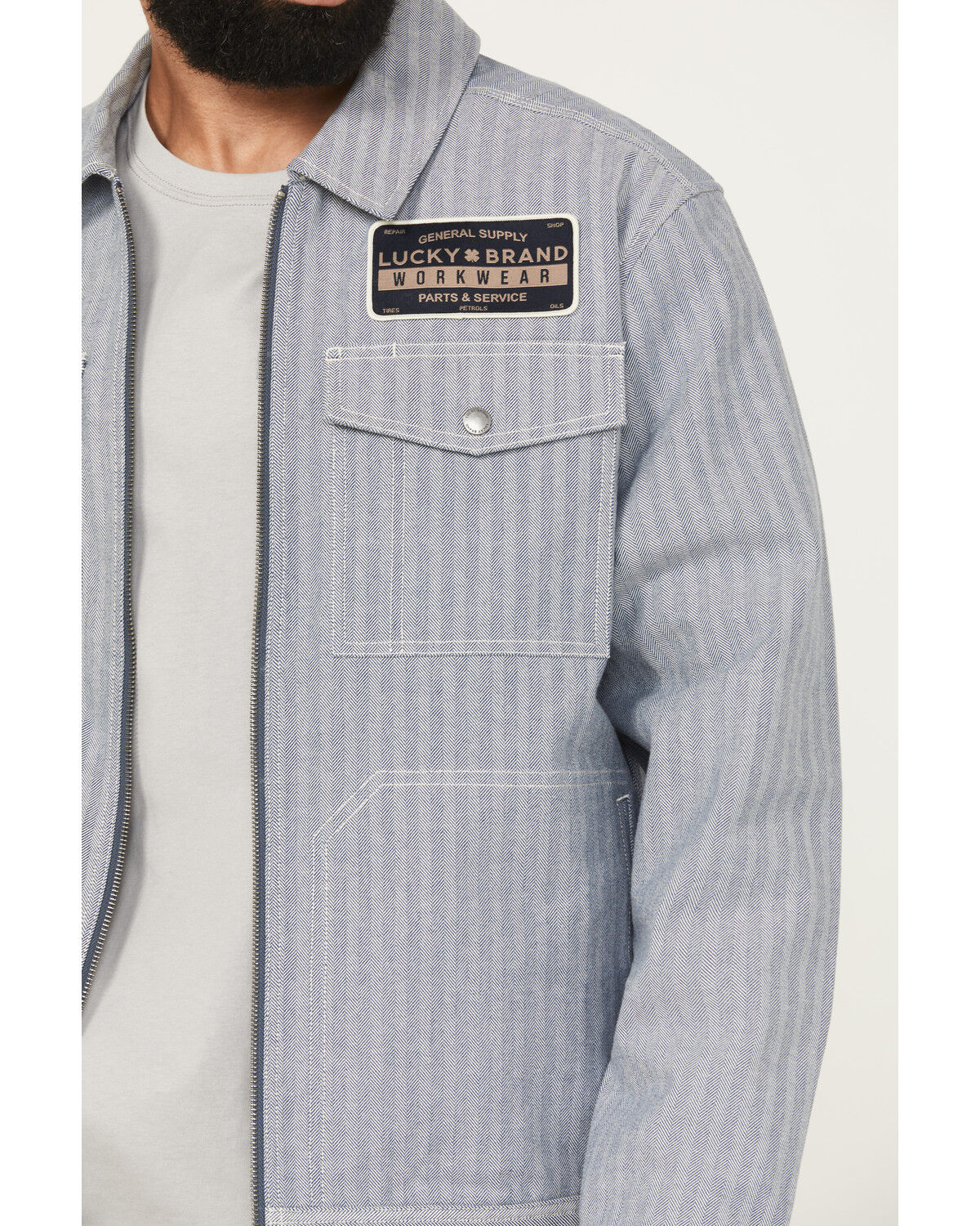Lucky Brand Workwear Men's Herringbone Gas Station Jacket