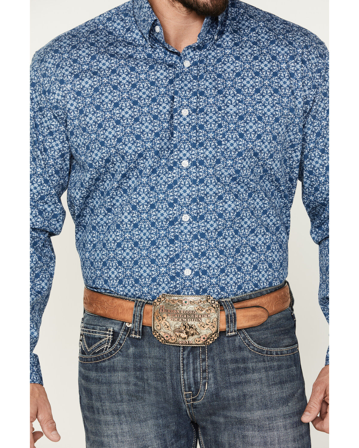 Stetson Men's Floral Long Sleeve Button Down Shirt