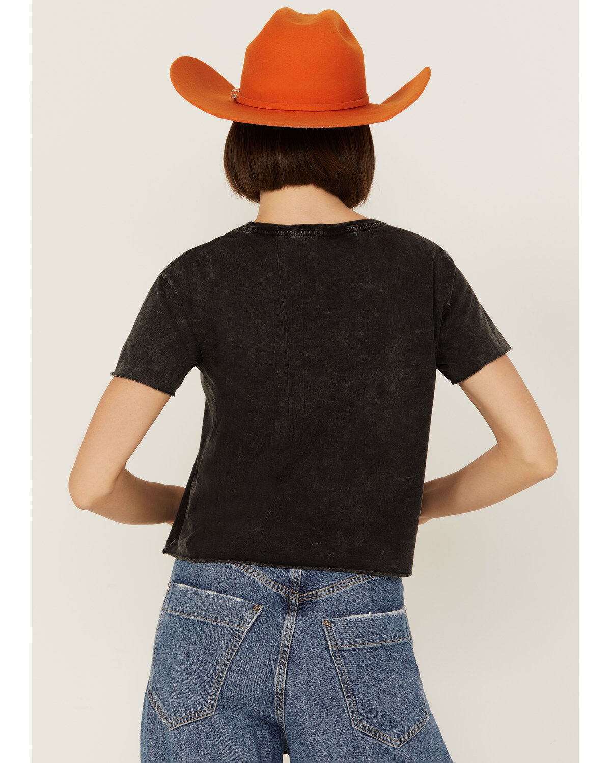 Country Deep Women's Acid Wash Shook Me Short Sleeve Cropped Graphic Tee