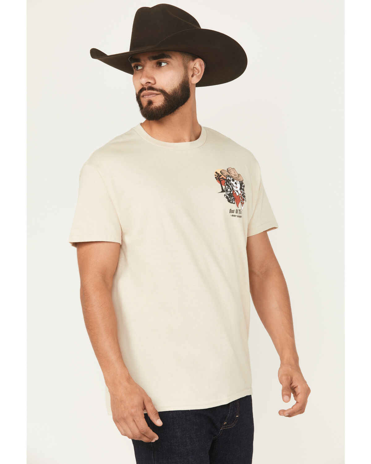 Riot Society Men's Out Of Time Cowgirl Short Sleeve Graphic T-Shirt
