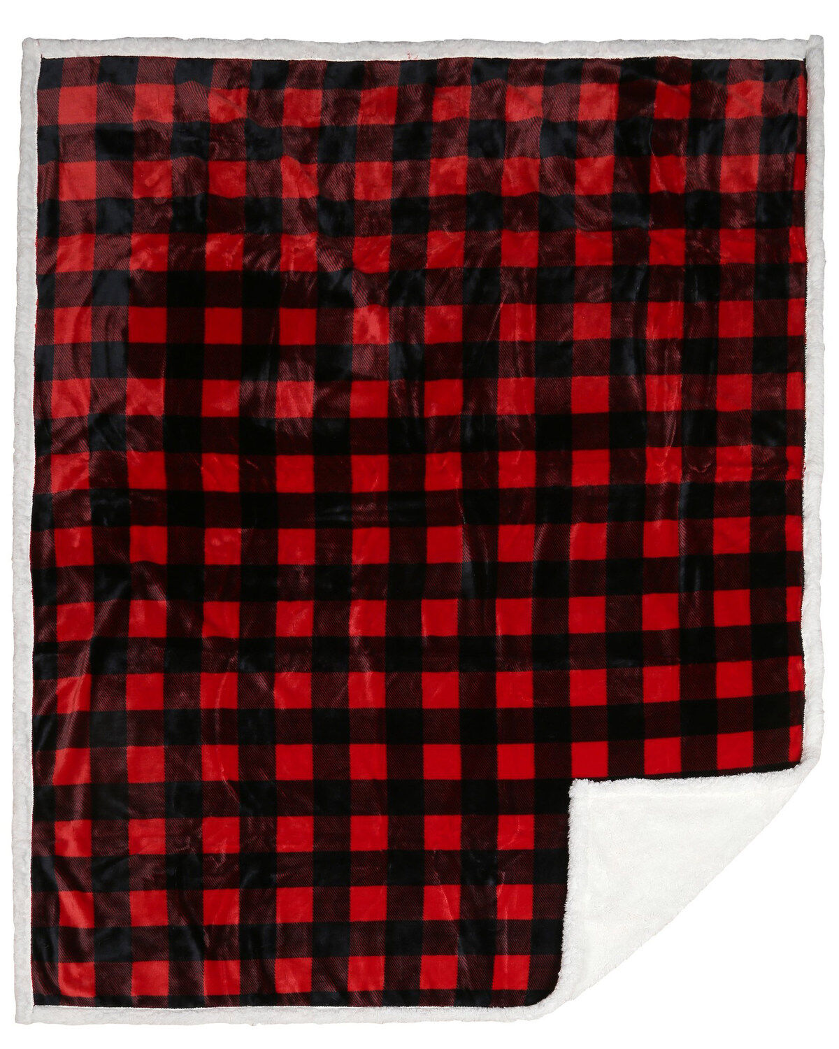 Carstens Home Lumberjack Plaid Sherpa Throw Blanket