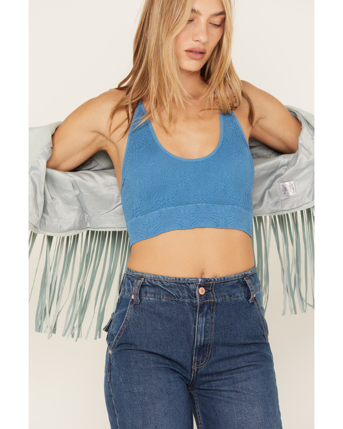 Fornia Women's Floral Jacquard Print Sleeveless Brami