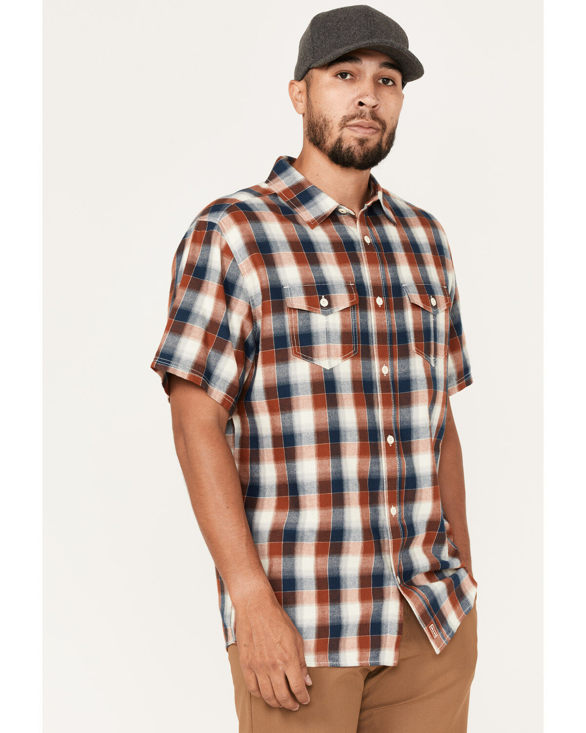 Brothers and Sons Men's Casual Plaid Short Sleeve Button-Down Western Shirt