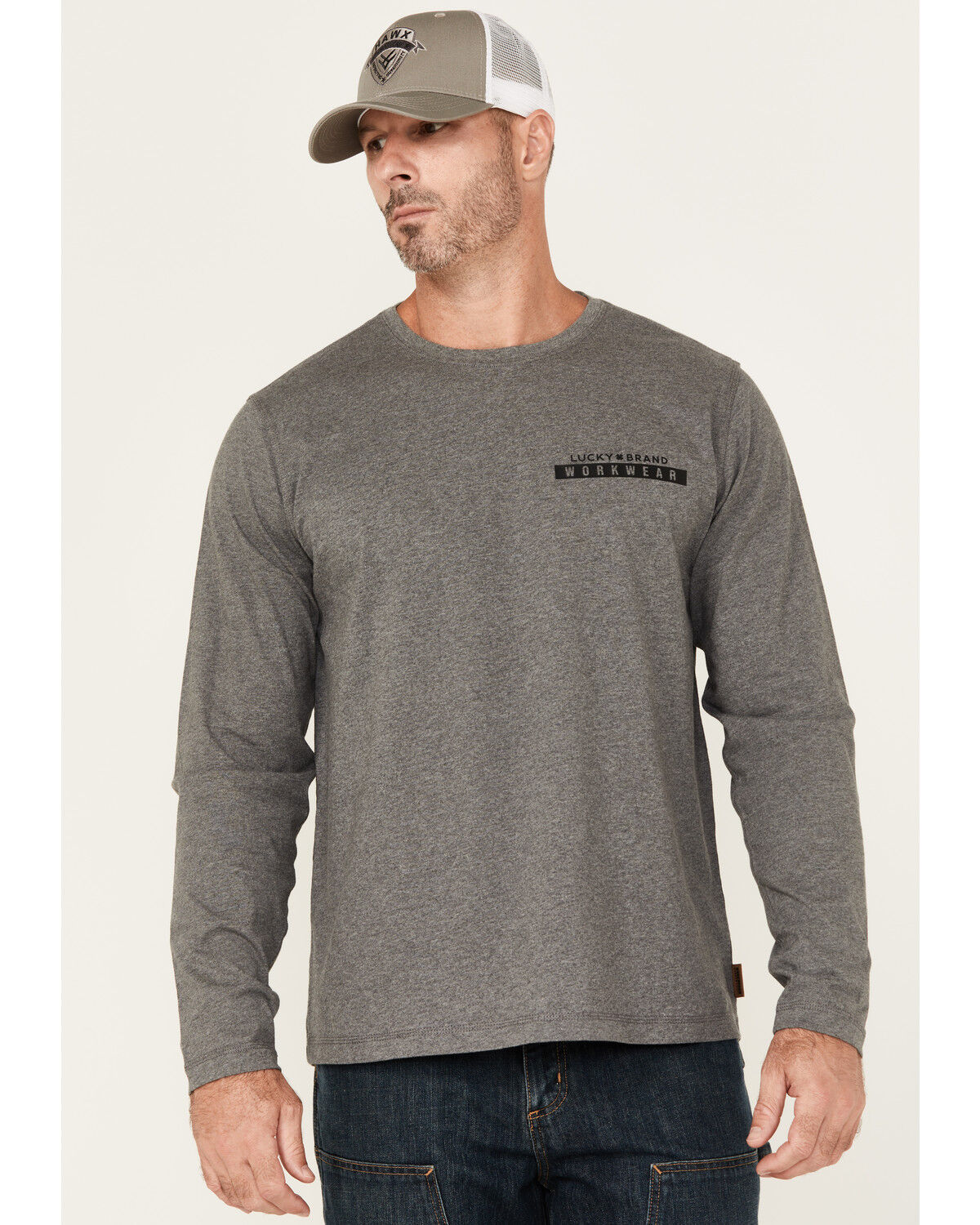 Lucky Brand Workwear Men's Solid Core Logo Long Sleeve Work Shirt