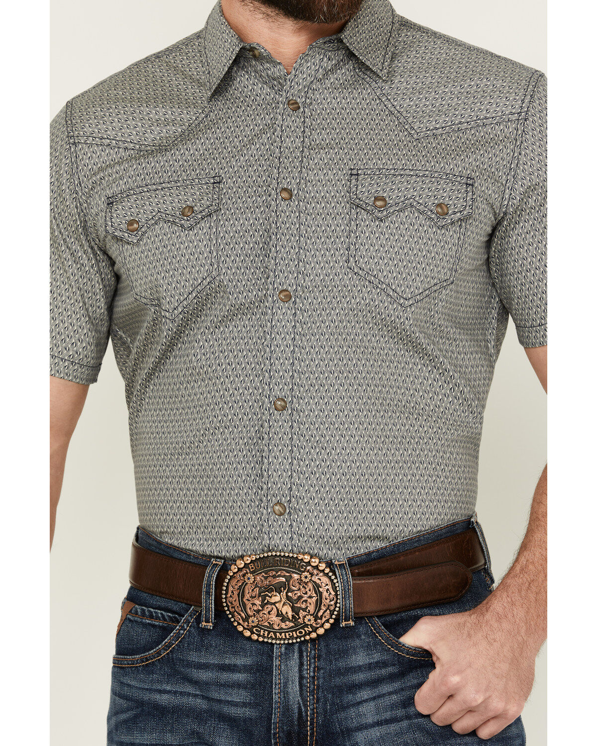 Cody James Men's Ziggy Geo Print Short Sleeve Snap Western Shirt