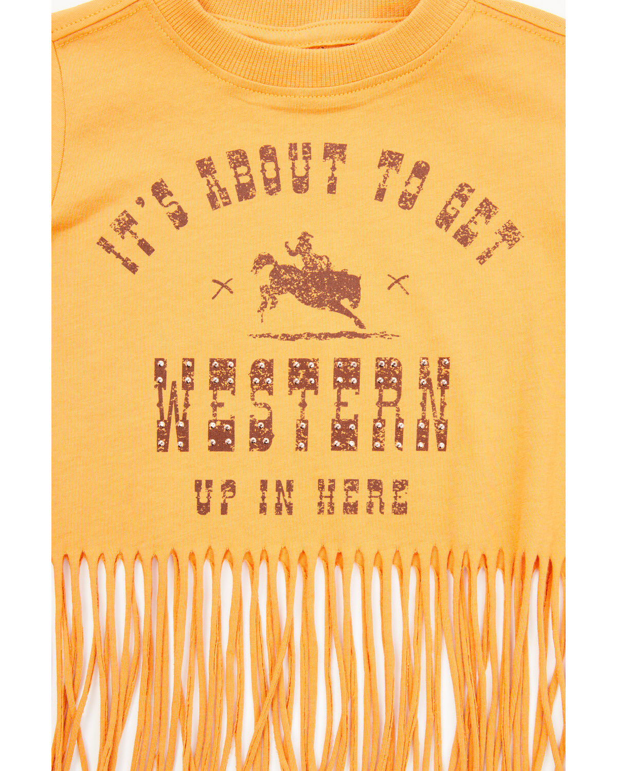 Shyanne Toddler Girls' It's About To Get Western Fringe Short Sleeve Graphic Tee