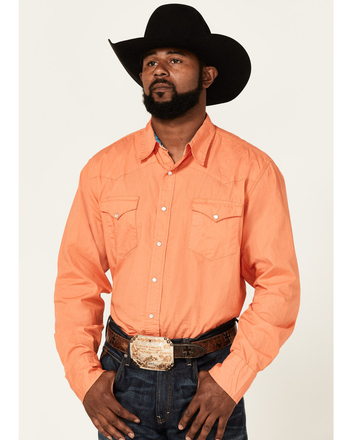 Roper Men's Poplin Long Sleeve Pearl Snap Western Shirt