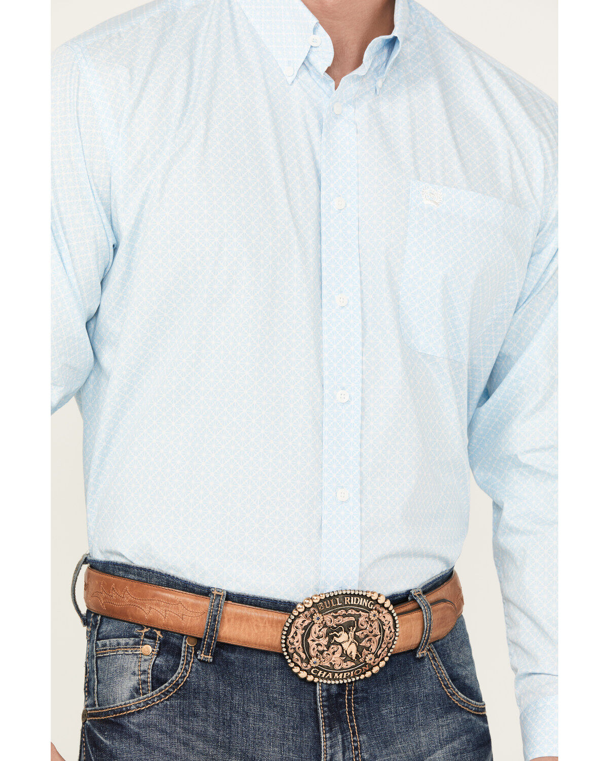 Cinch Men's Geo Print Long Sleeve Button-Down Western Shirt