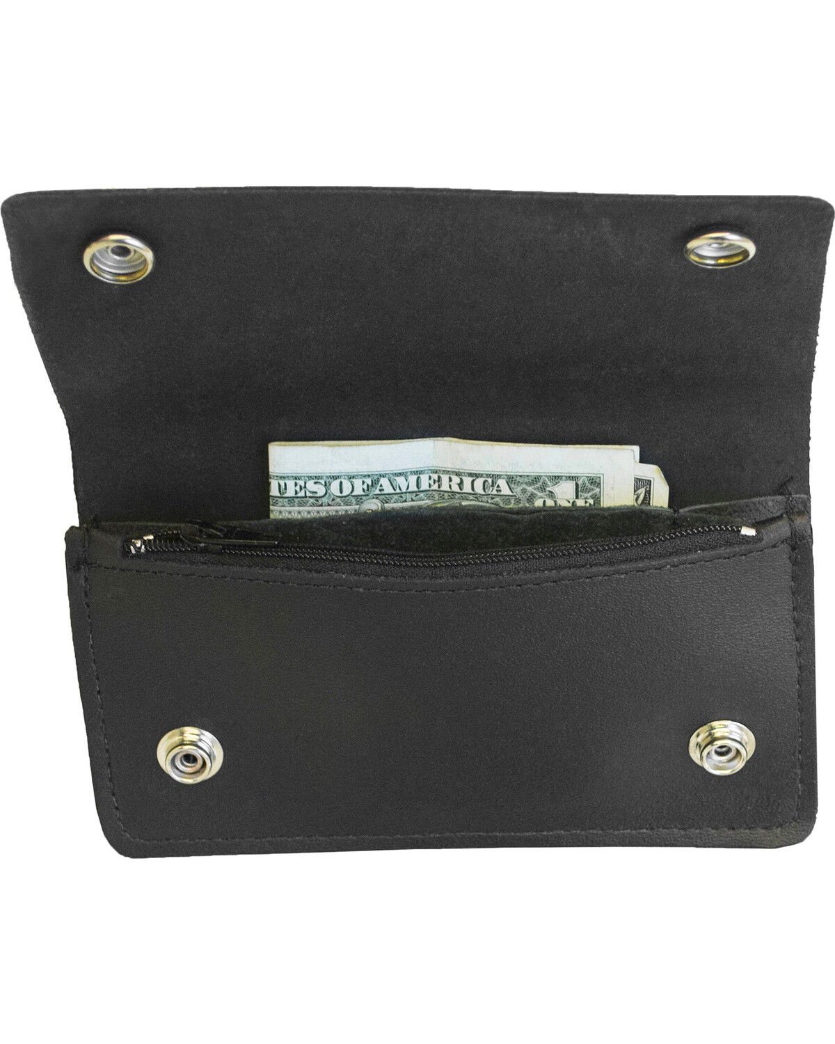 Western Express Men's Black Leather Biker Wallet