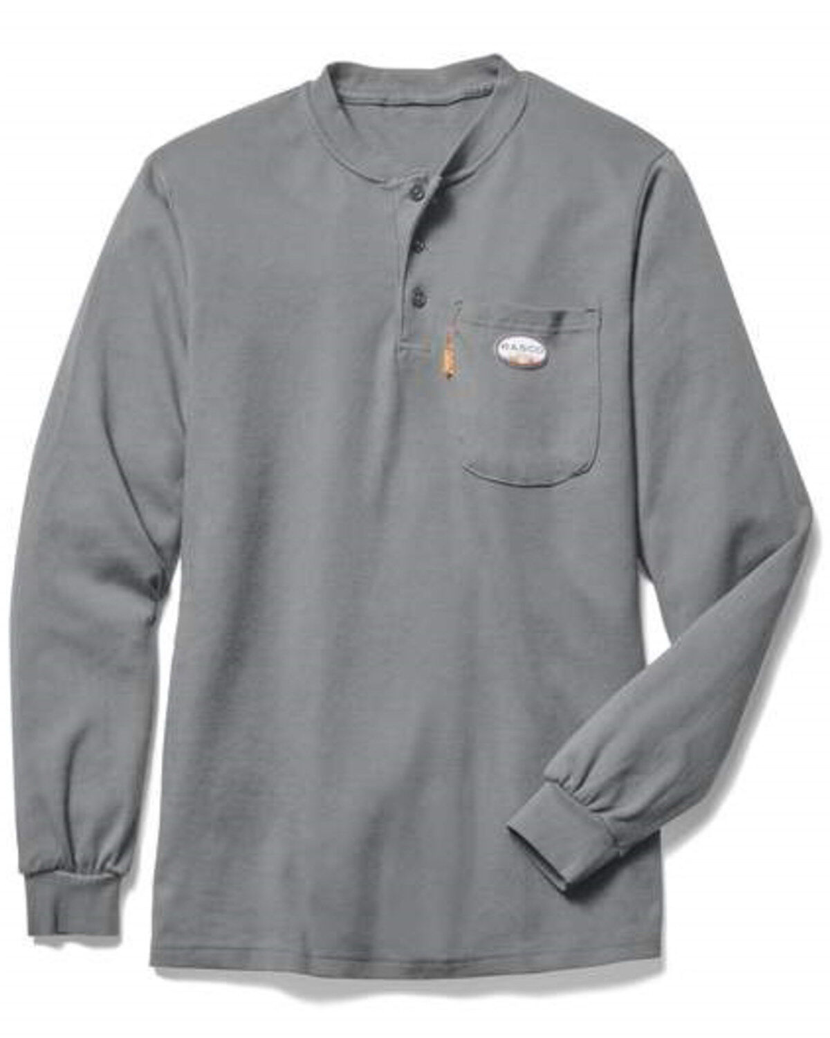 Rasco Men's FR Henley Long Sleeve Work T-Shirt - Big