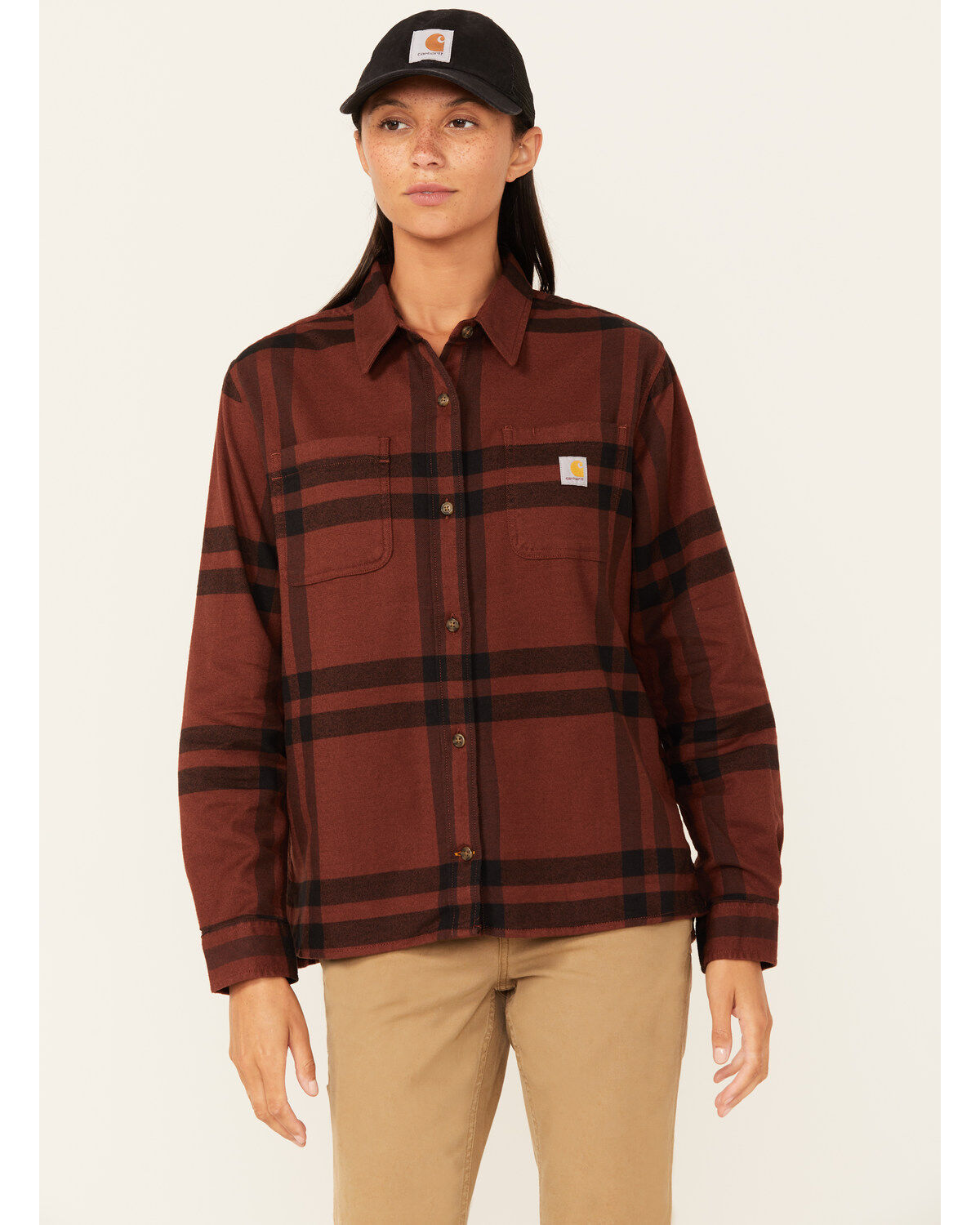 Carhartt Women's Rugged Flex Loose Fit Midweight Long Sleeve Flannel Shirt