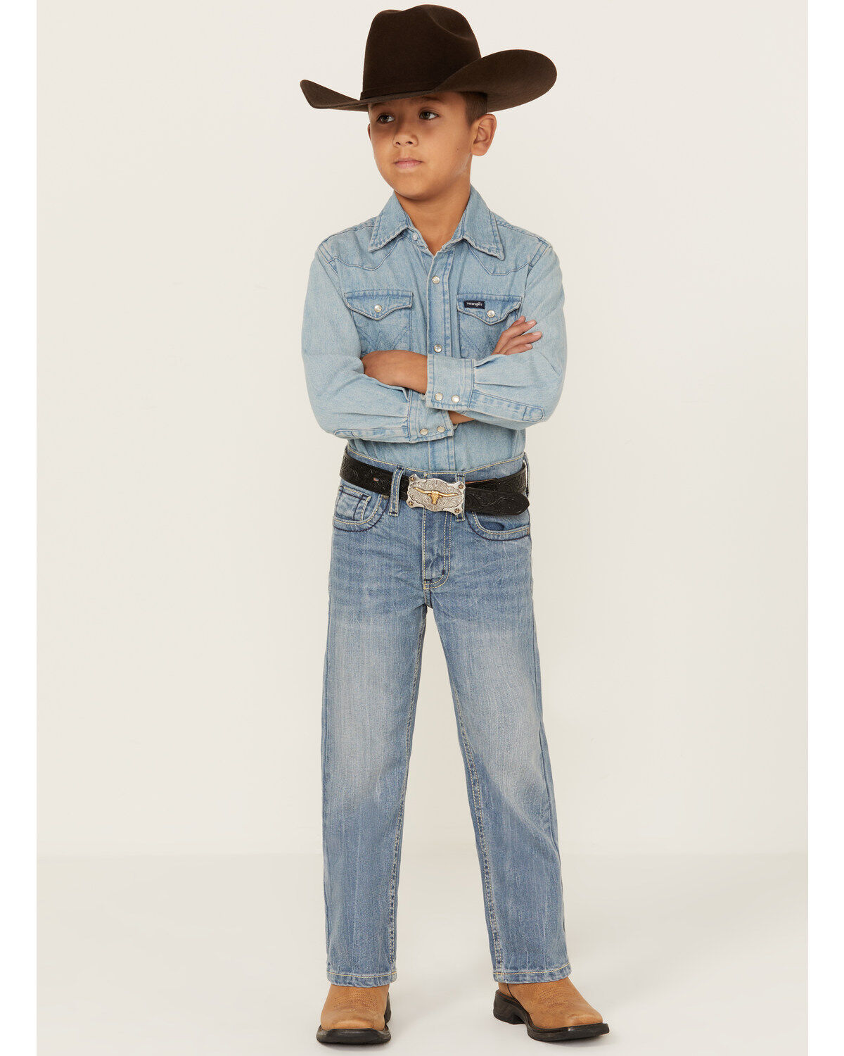 Cody James Little Boys' Cloverleaf Light Wash Slim Stretch Bootcut Jeans