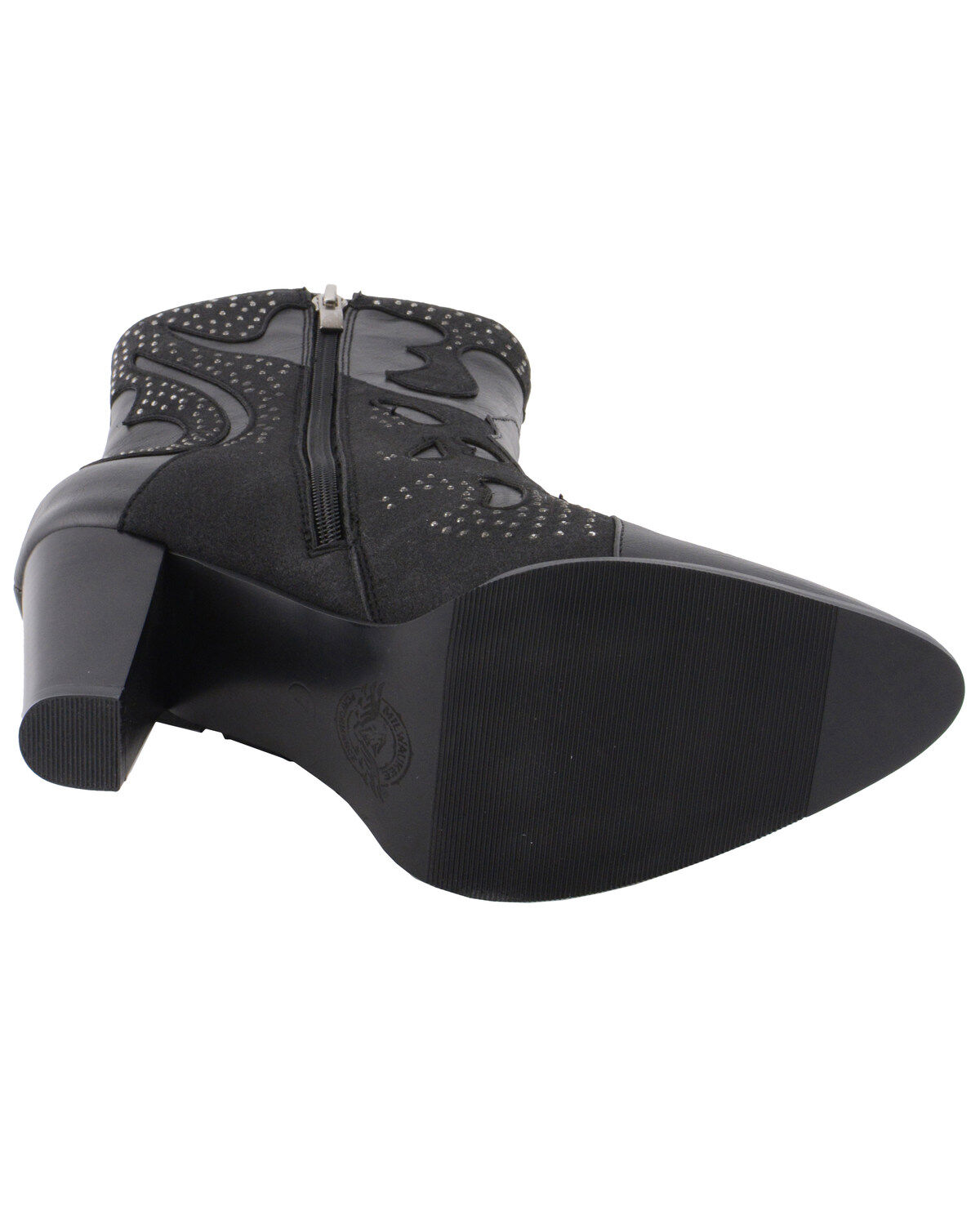 Milwaukee Leather Women's Studded Overlay Western Boots - Round Toe