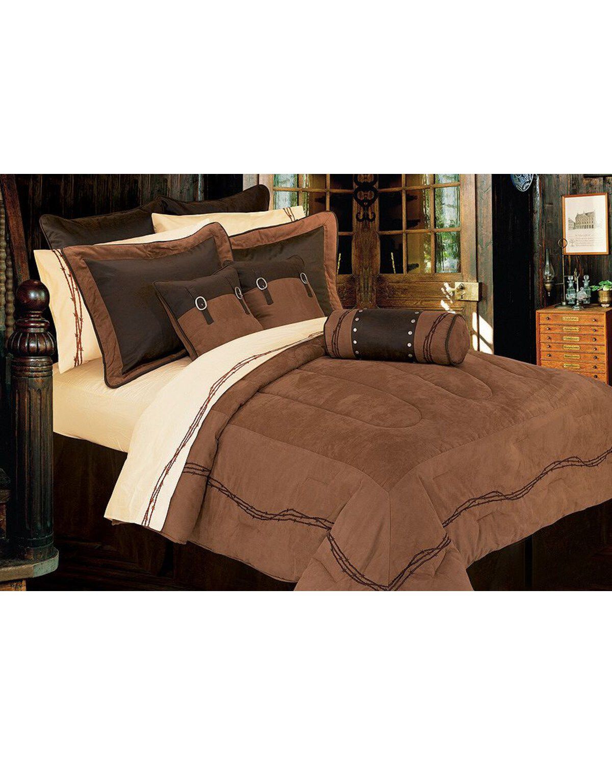 HiEnd Accents Barbed Wire Embroidery Bed In A Bag Set - Twin Size