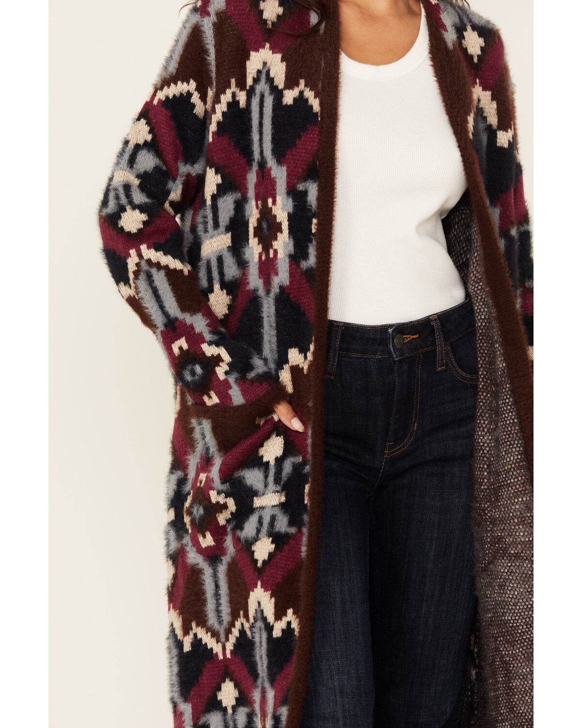 Shyanne Women's Southwestern Print Long Cardigan